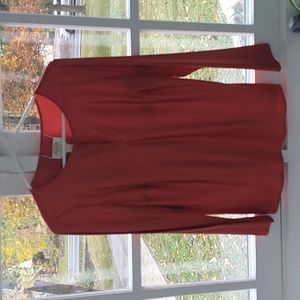 NWOT Talbot's Petite Rust Burnt Orange Color Silk Blouse Size 8